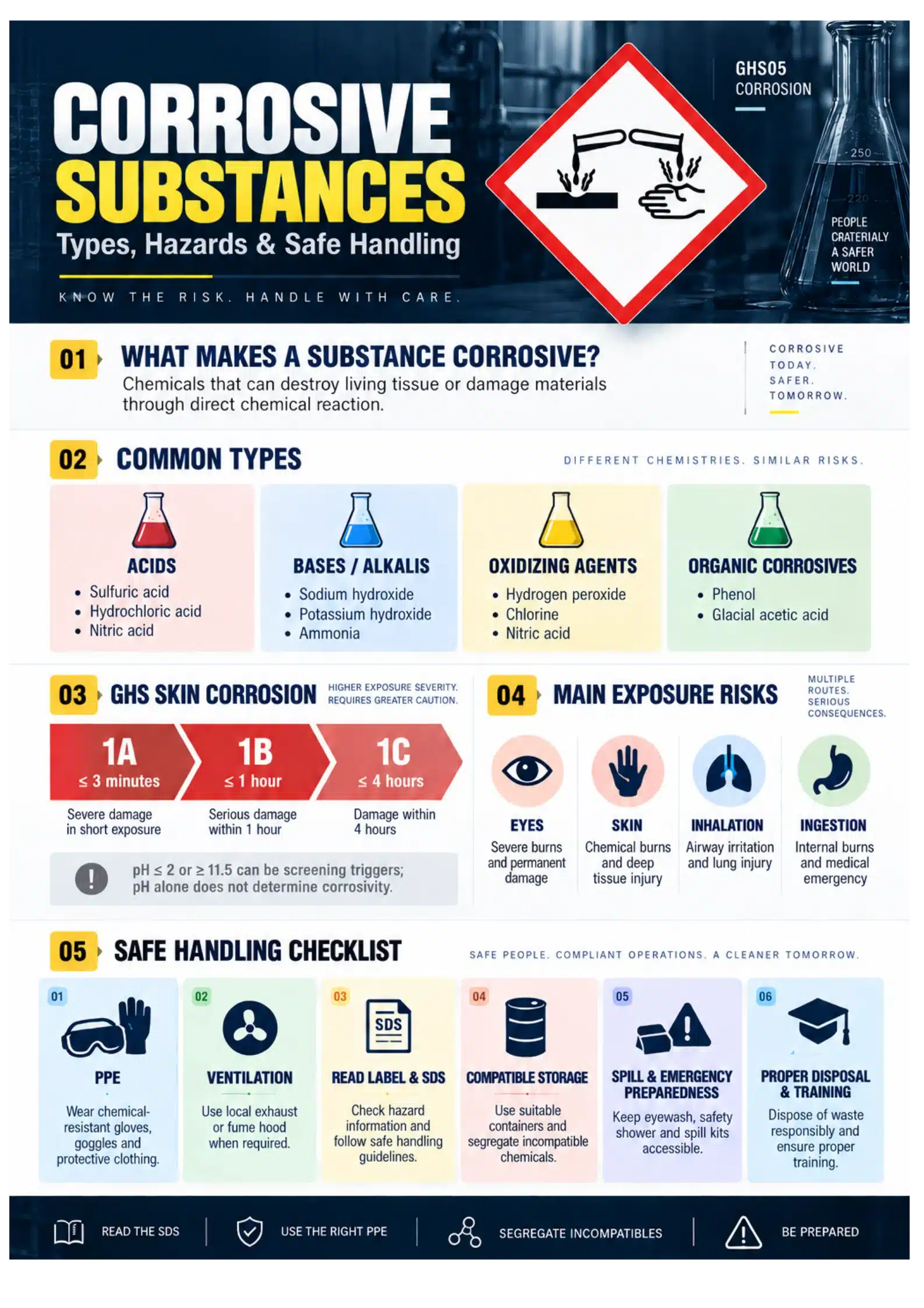 Corrosive Substances Safety Infographic Corrosive Substances Safety Infographic