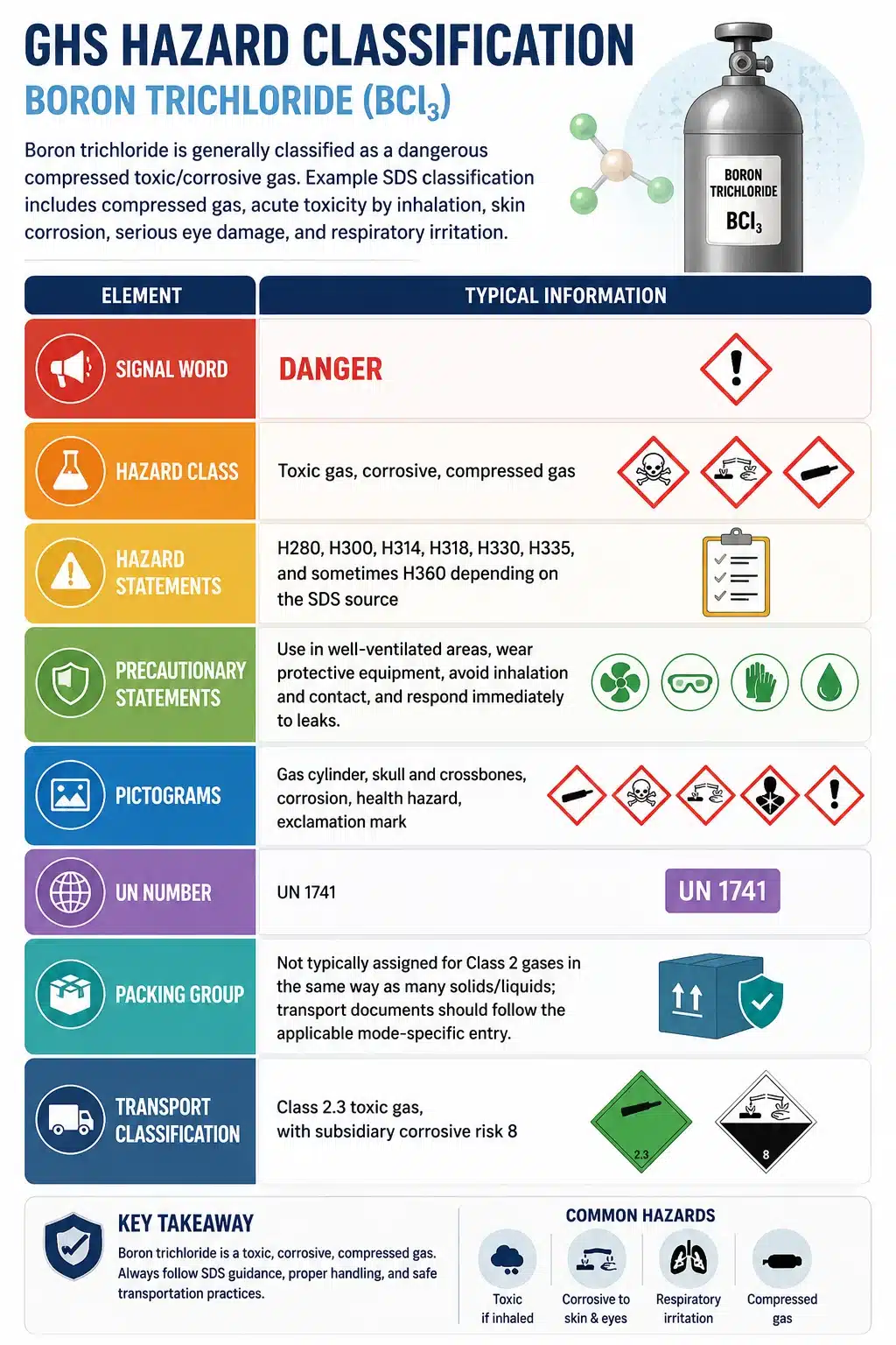GHS Hazard Classification of Boron trichloride GHS Hazard Classification of Boron trichloride