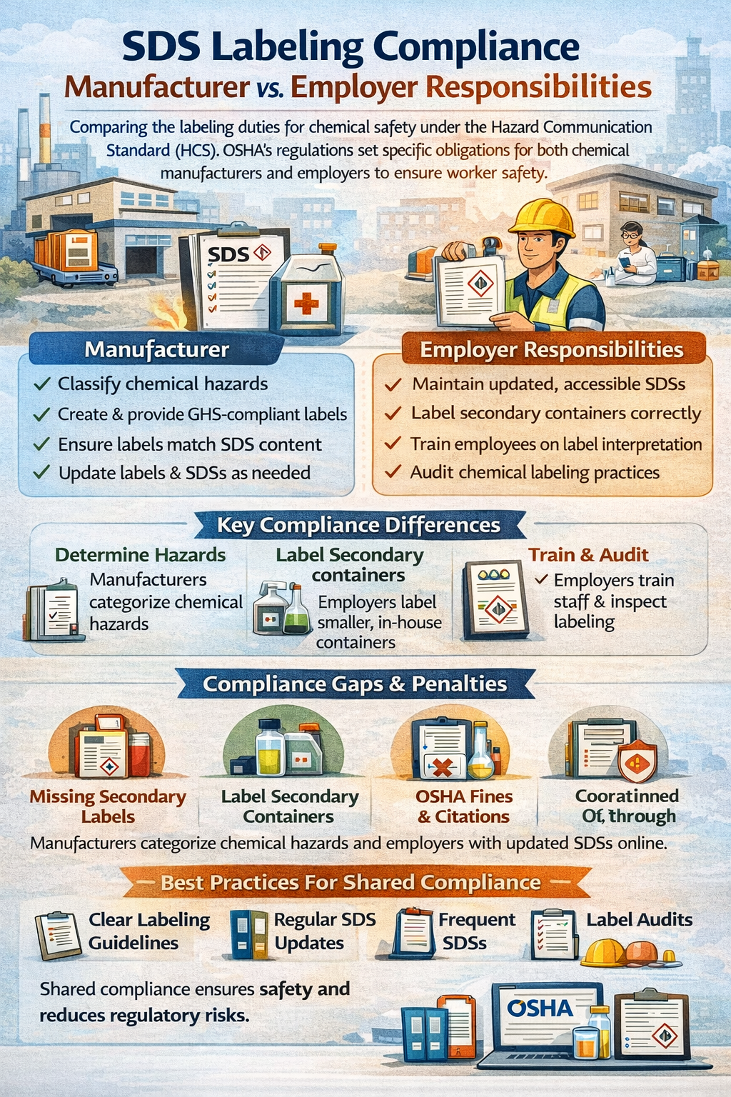 SDS Labeling Rules for Manufacturers vs Employers