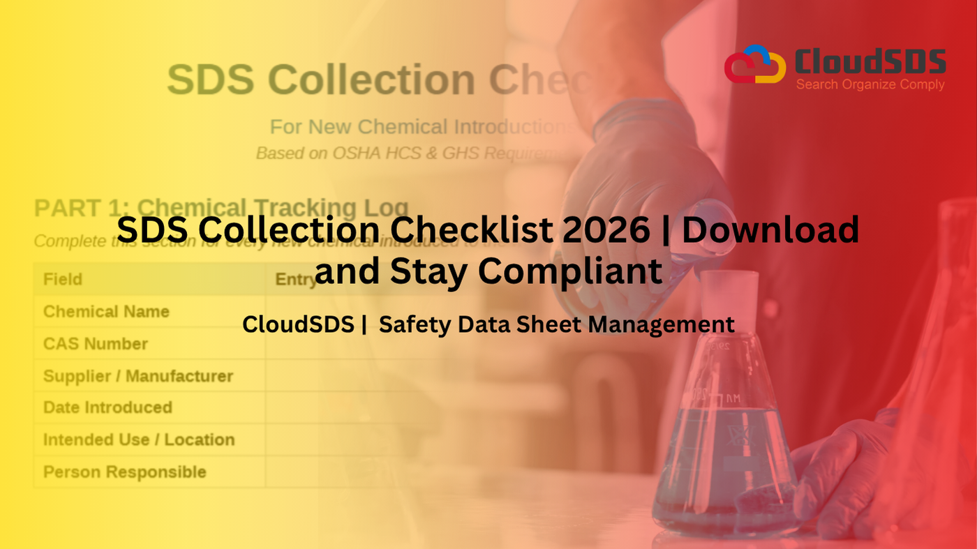 SDS Collection Checklist 2026 Download and Stay Compliant