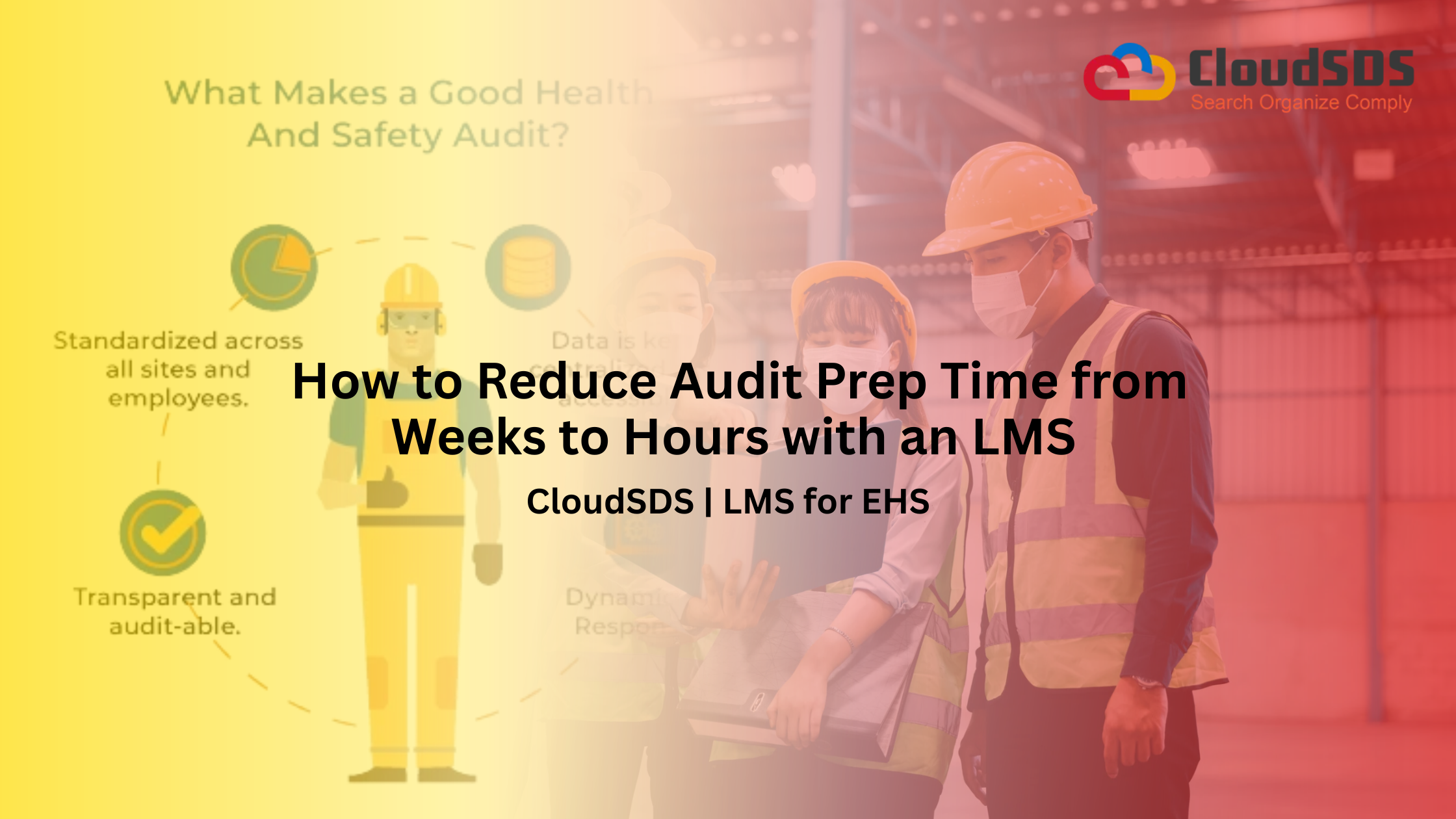 Team of residential/industrial workers in hard hats and masks review safety and audit materials in a facility, with a bold article title overlaid.