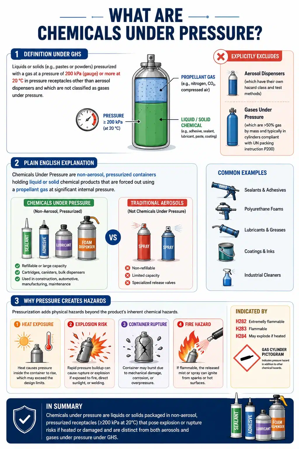 What are chemicals under pressure